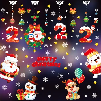 2021 Häid Jõule Akna Kleebised Kodu, Kaunistused Punase Santa Claus Lumememm Põder Kleebised Kaunistused Jõuluehe