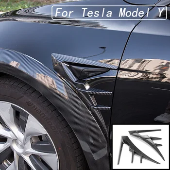 2tk Jaoks Tesla Model Y 2021 2022 Auto Küljel Kaamera Küljetükid Tiiva Paneel Kaitse Carbon Fiber ABS Kaas Kaamera Kate