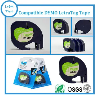 3PK/palju DYMO Letratag paberist lint 12mm must valgel LT 91200 jaoks dymo LT printer, TASUTA SHIPPING