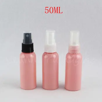 50ML Roosa Plastikust Pudel Spray Pump , 50CC Tooner / Vesi Reisi Pakend Pudel , Tühi Kosmeetika Konteiner ( 50 TK/Palju )