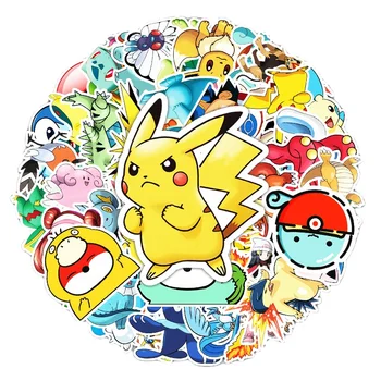 50tk Pokemon Pikachu Anime Kleebised Pistma Palli Isikupärastatud DIY Rula Vee Cup Dekoratsioon Kohver Veekindlast Kleebis