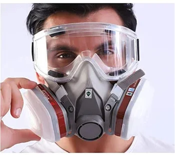 6200 Tüüp Gaasi Mask Tööstus Poole näomaalingud Pihustamine Respiraatorit koos kaitseprille, Sobiks Töö Ohutuse Filter Asendada