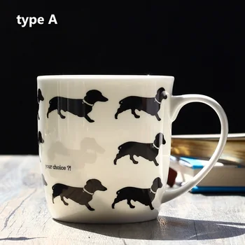 Armas loom keraamiline kruus Loominguline küülik koerad kassid kohvi tassi Lihtne Multikas keraamiline tee tassi