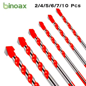 Binoax 2/4/5/6/7/10 Tk Multi-Materjali Kolmnurk Drill Bit Seatud Plaat Betoon Tellis, Klaas, Plast Puit Kivi 4-12mm