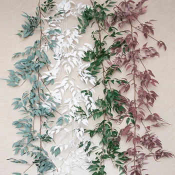DIY Silk Rippuvad Eukalüpt Vanik Pulmapidu Simulatsiooni Kunstlik Vitstest Jätab Viinapuu Kaunistused 170cm Rotangist Vanik
