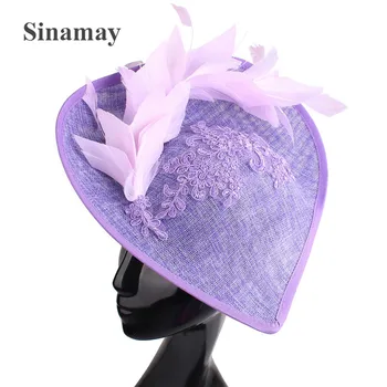 Elegantne Naiste Mood Fascinator Mütsid Peapael Daamid Ametlik Fress Suur Derby Headpiece Uhkete Sulg Pool Juuksed Tarvikud