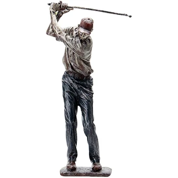 Golfimängija Figuriin Vintage Joonis Kuju Decor Dekoratiivsed Vaik Skulptuur Töölaua Kaunistus Koju Riiul Office Decor