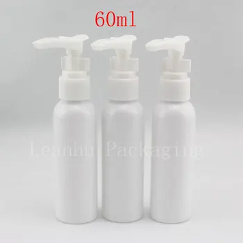 Hulgi-60ml Tühi Šampoon ja Kreem Tääk Pump Valge plastpudel Konteinerid , 60cc Plastikust Kosmeetika Konteiner (50PC/Palju)