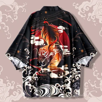 Jaapani Kimono Jakk Meeste Yukata Harakuju Aasia Jaapani Riided Samurai Anime Kostüüm Kimono Streetwear Haori Mehed V2753