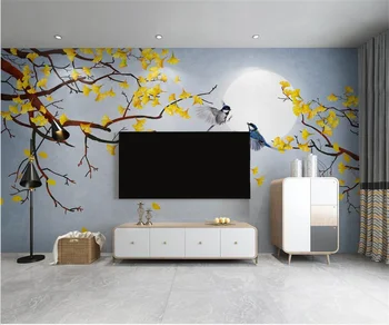 Kodu taust seina kaunistamiseks 3d tapeet kaasaegne stiil hoolikas lill, lind, magamistuba, elutuba koorega ja kinni tapeet