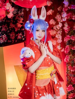 [Kohandatud] Anime Hololive VTuber Usada Pekora Kimono Lolita Kleit Poole Cosplay Kostüüm Halloween Naised Tasuta Kohaletoimetamine 2021 Uus