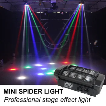 Mini LED 8x6W RGBW Liikuv Pea LED Spider Tala Etapi Valgustus DMX 512 Spider Kerge Hea DJ Ööklubi Partei