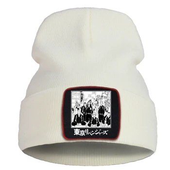 Must Tokyo Revengers Müts Jaapani Anime Koomiks Unisex Talvine Müts Hoida Soojas Hip-Hop Harajuku Kootud Mütsid Tahked Värvi Mütsid Poistele