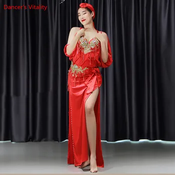 Naiste Kõhutants Rühma Konkurentsi Kleit Slap-Up Diamond Rinnahoidja Pael Rüü Aku Komplekt Oriental India Tantsu Performance Kleidid