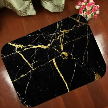 Põranda Matid Anti Slip Matt Kuulus Populaarsete Marmor Must kuldne Stiilne Trükitud Mustriga Vaip Vaip Vannitoa Ukse elutuba