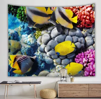 Seascape vaadata maali dekoratiivkunsti vaip Seina Riputamise home decor kardina riie tekk maalid kala plakat elutuba