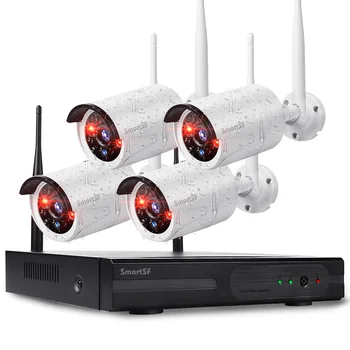 SmartSF 8CH Wireless CCTV Süsteemi 1080P NVR 2MP IR-CUT Väljas Video, Diktofon, Kaamera IP signalisatsioon videovalve Komplekt