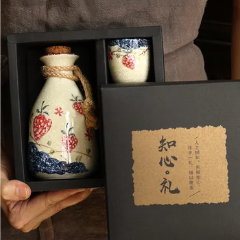 Vintage Keraamiline Huvides Tassi Set Lihtne Jaapani Veini Korgiga Loominguline Mens Kingitused Flagon Likööri Huvides Pot Canecas Baar Teenetemärgi