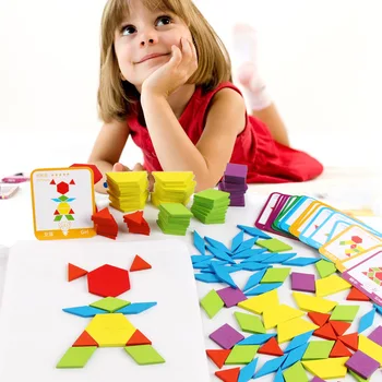1Box Puzzle Juhatuse Määratud Värvikas Souptoys Õppe Arendamine Mänguasi Haridus Mäng Puidust Laste Kingitus Geomeetriline Kuju Beebi Mänguasjad