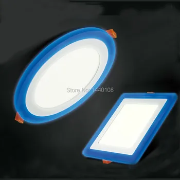 5tk/palju Uusi Superbright Led Paneeli Valgus Üliõhukesed Lae Alla Lamp 18W Valge + Sinine Dual Värvid Akrüül Süvistatavad valgustid
