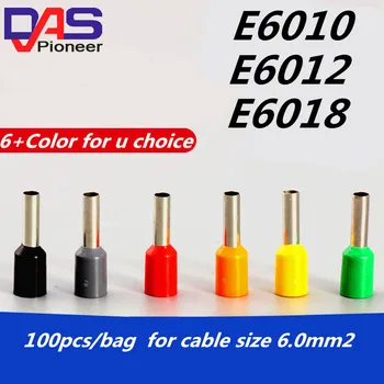 E6018 Bootlace Ferrules traat press terminali liides 6.0 mm AWG12