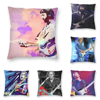 Eric Clapton Akvarell Portree Kunsti Visata Padjapüür Kodu Dekoratiivsed Blues Kitarri Mängija, Diivan Padi Padjapüür Ruut