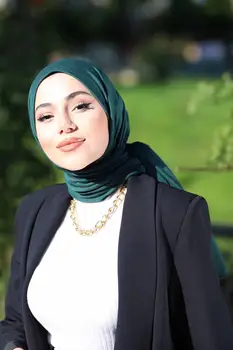 Hijab kammitud salli mudel-emerald 190x80 roheline raud mitte-tavaline trükitud ristkülikukujuline vabaaja riided sall