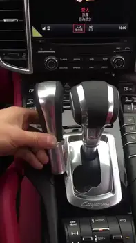 Käiguvahetuse Nupp Käsipalli nahkkattega Käigukanginupp Käsipalli süsinikkiust interjööri kaunistamiseks Auto tarvikud Porsche Cayenne 2011 kuni 2017