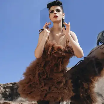 Mood Pundunud Plisseeritud Mini Tülli Kleidid Naistele 2020 Seksikas Spagetid Rihm Lühike Varrukateta Pool Tülli Tüdrukud Kleit Custom Made