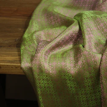 Mulberry Silk Satin Lõng Värvitud Jacquard Fabric Hiina Stiilis Traditsioonilise Geomeetrilise Mustriga Kleit Särk Cheongsam Riie