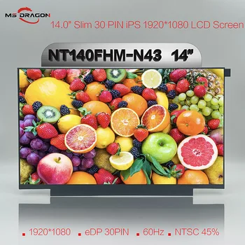 NT140FHM-N43 V8.0 juhtumid n62 N61 14 Tolline LCD Ekraan 1920*1080 30PINS Sobib B140HAN04.0/N140HCA-EAC/LP140WF6 SPF 1920X1080 IPS LED-Ekraan