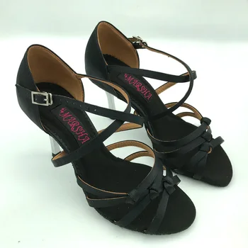 Professionaalne ja Mood ladina tantsu kingad tantsusaal kingad salsa kingad tango & pulm kingad 6216BLK 8.5 cm kontsa tasuta shipping