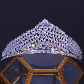 Pulm Tsirkoon Peapael Pruut Crystal Tiara Crown Tüdrukute Luksus Õõnes Säravad Juuksed Tiara Printsess Juuste Aksessuaarid, Ehted