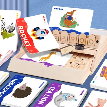Uus Montessori Puidust Mänguasjade jaoks Tüdrukud, Poiss, Lapsed Õigekirja Mängu Sõna Haridus-Tähestik Koolieelsete Mänguasi Lastele inglise