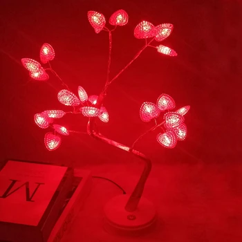 Ystävänpäivä Decor Valgustatud Puu 24 LED Südame Tuled, Magamistuba Kodu Poole Valentines kingitus Oma
